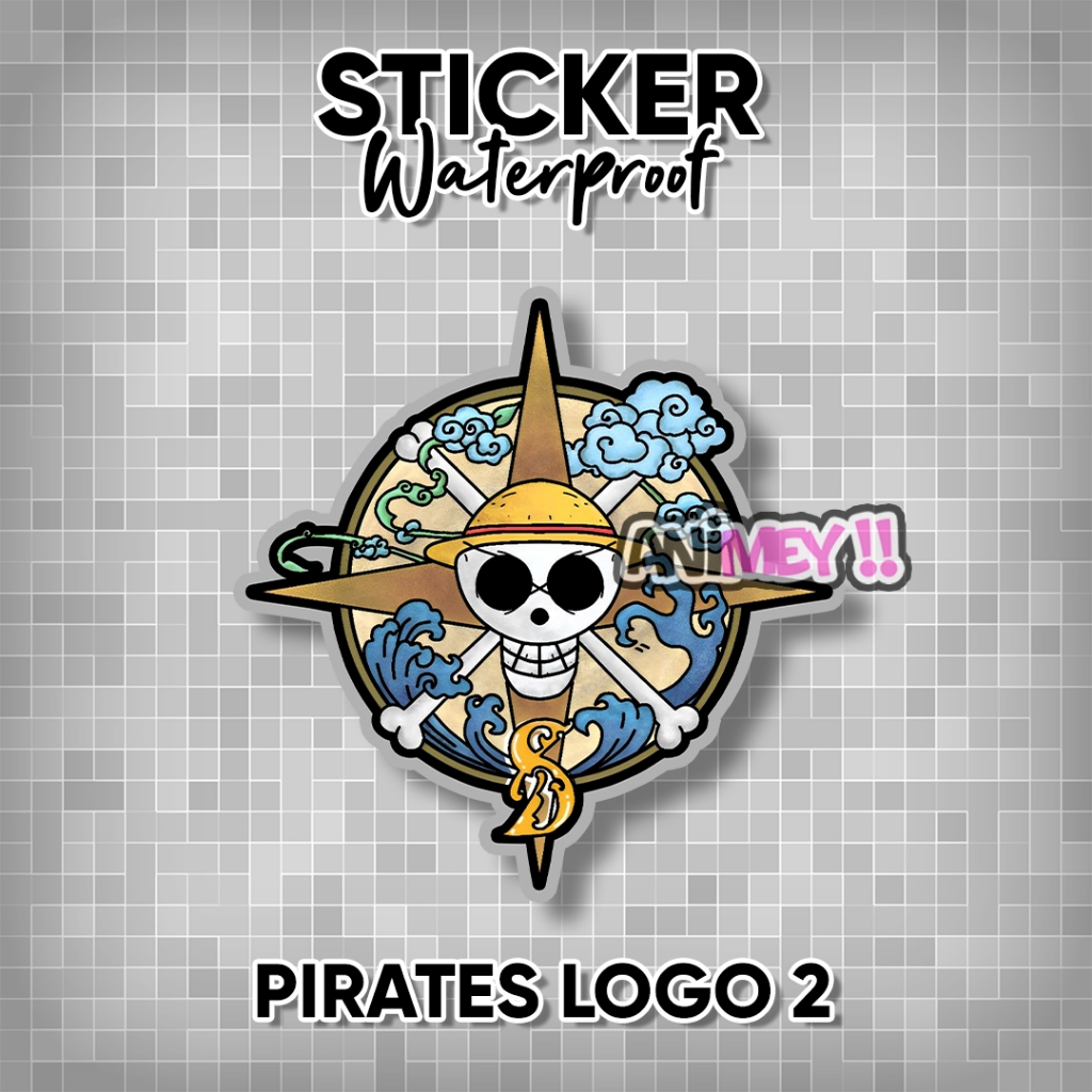 Stiker Logo One Piece Pirates / Sticker Anime One Piece Waterproof
