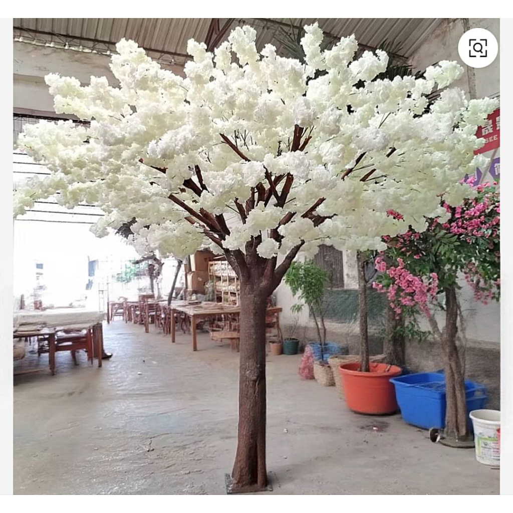 Pohon Bunga Sakura Putih Artificial Buatan Besar 3 Tanaman Hias Bunga Sakura Putih Artificial Buatan