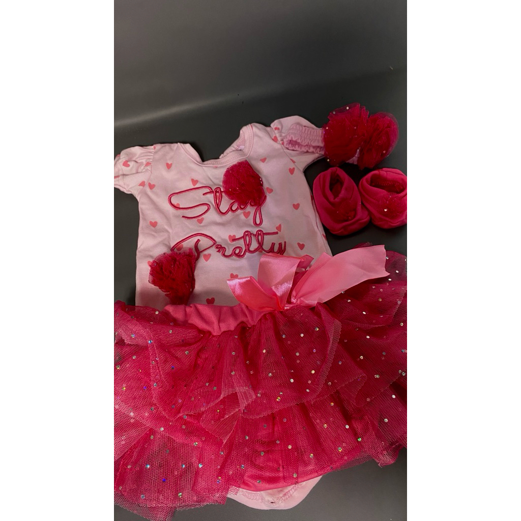 (New) 1 Set Baju Bayi Perempuan 0-6 Bulan, Bahan Katun Lembut Nyaman