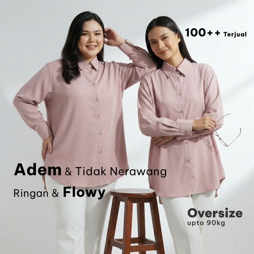 Kalina Shirt – Kemeja Wanita Oversize Toyobo Premium, Adem & Flowy