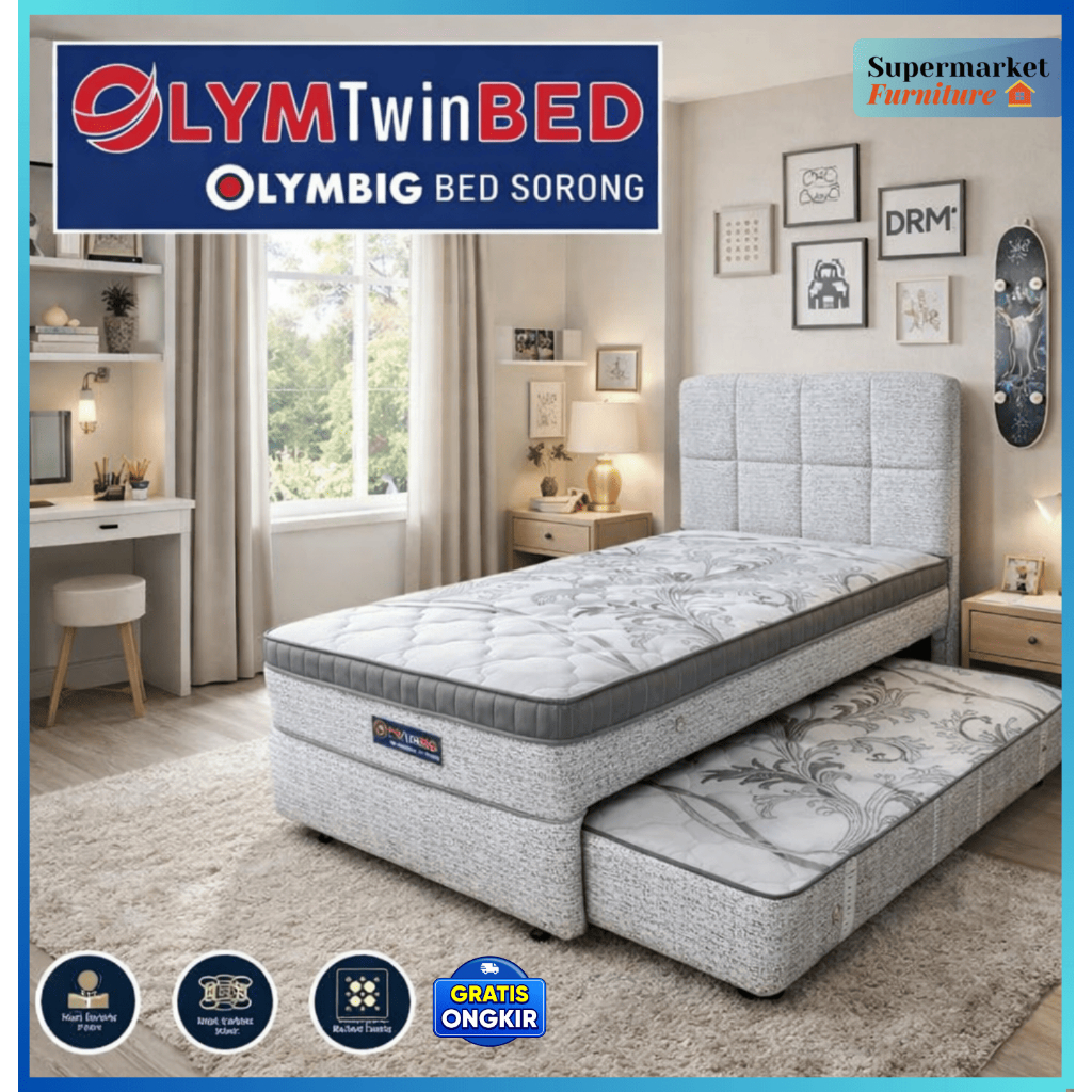 Bigland Springbed Olym Twin Bed (Kasur Sorong Anak) - Kasur 2 in 1 - Garansi 15 Tahun