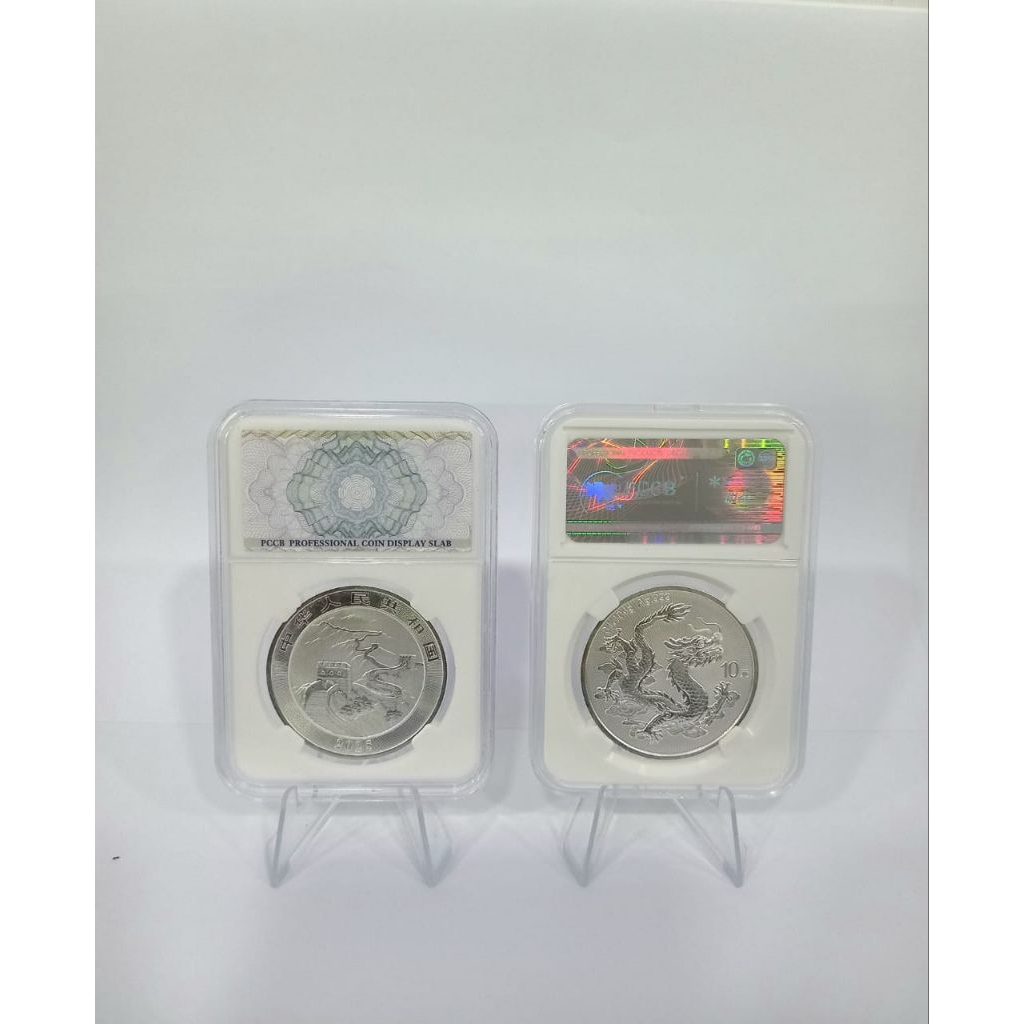 Koin chinese dragon  10 yuan + Slab 1 Oz