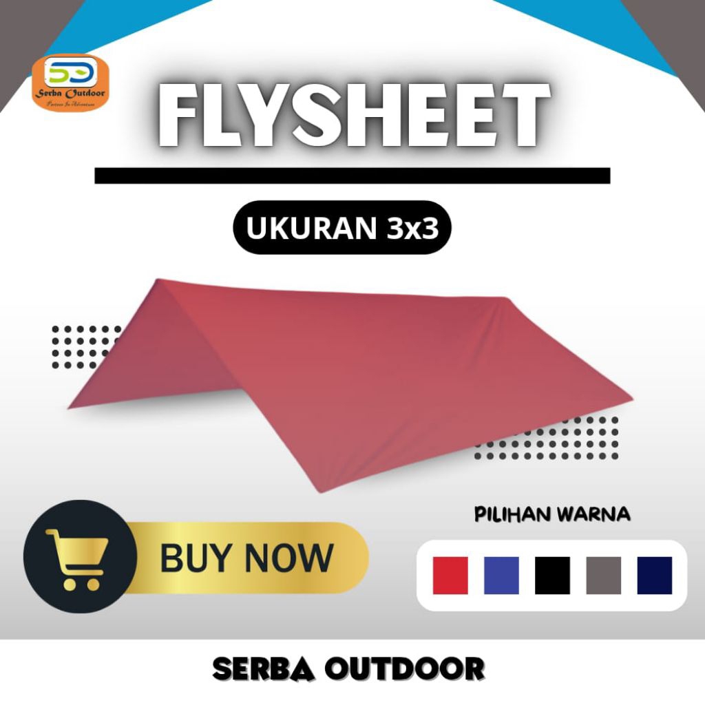 Flysheet Atap Pelindung Tenda Waterproof Ukuran 3x3