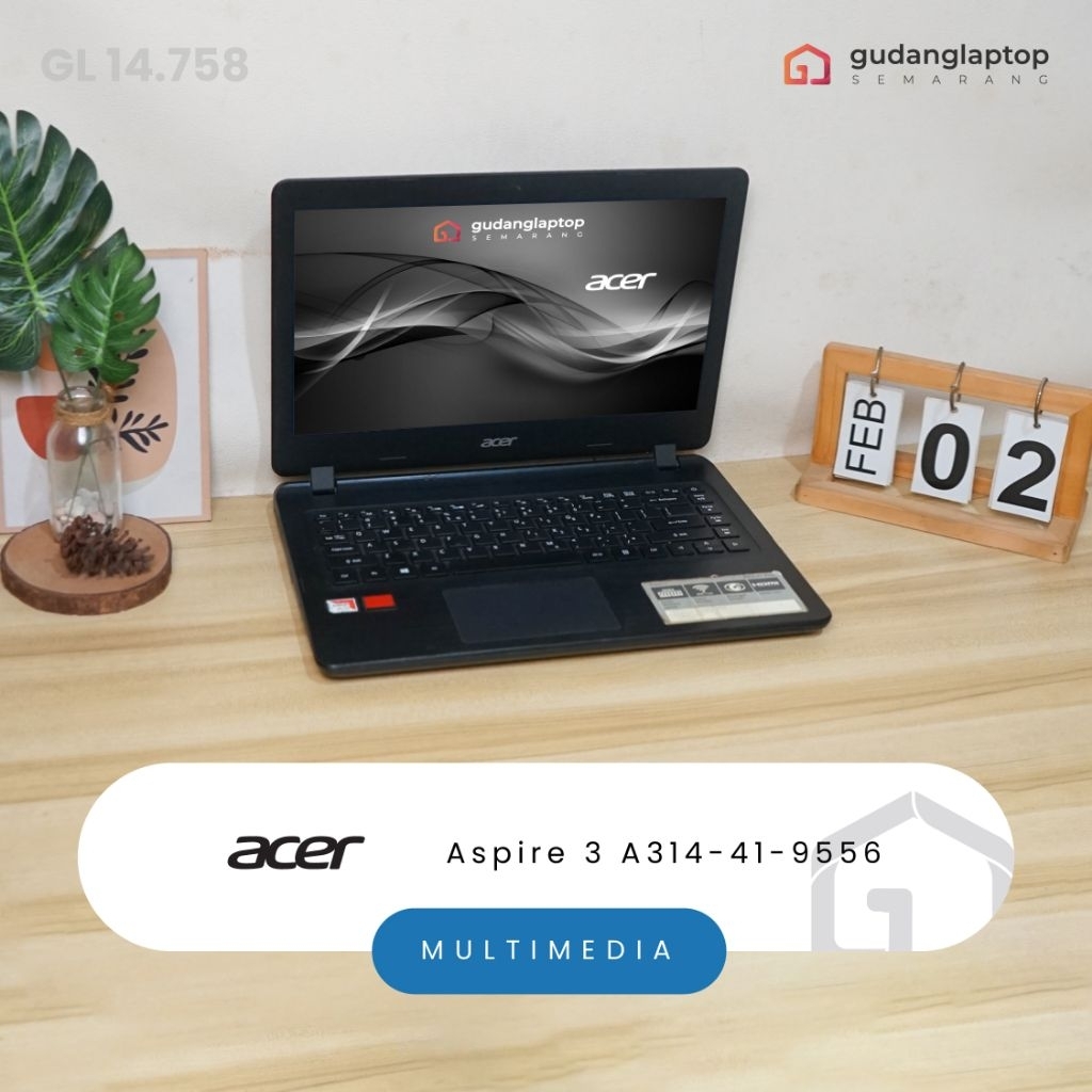 ACER Aspire 3 A314-41-9556 AMD A9-9420e 4/256 Webcam, WiFi, Bluetooth, DVD-RW | GL14758
