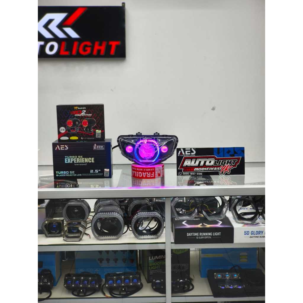 BILED MX KING V2 COSTUM BILED AES EXPERIENCE V2 LENGKAP LAMPU TEMBAK D2 FULLSET REFLEKTOR