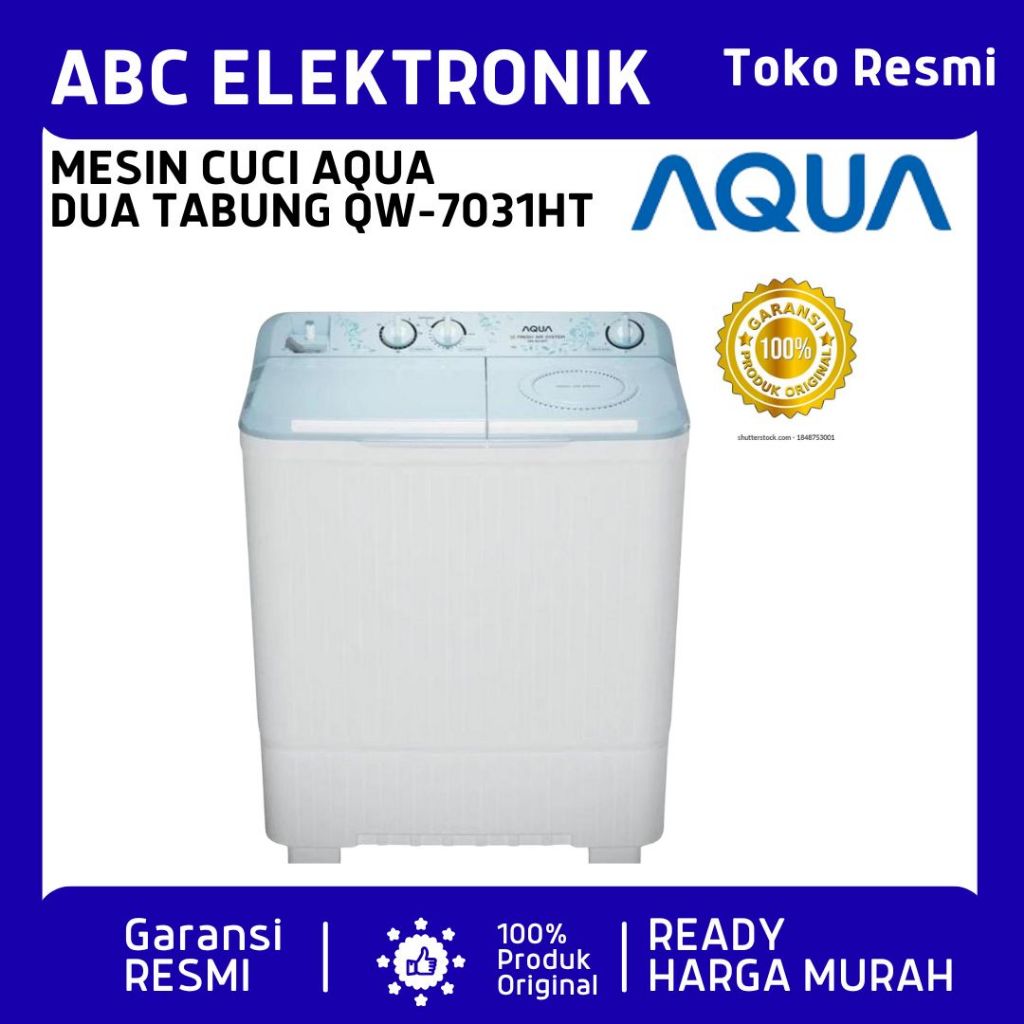 MESIN CUCI AQUA QW-7031HT 2 TABUNG 7 KG QW 7031 HT