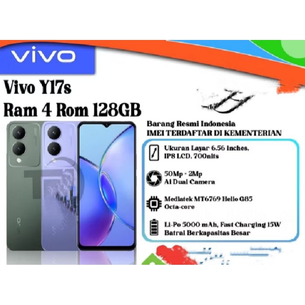 hp vivo y17s ram 4/128 original resmi