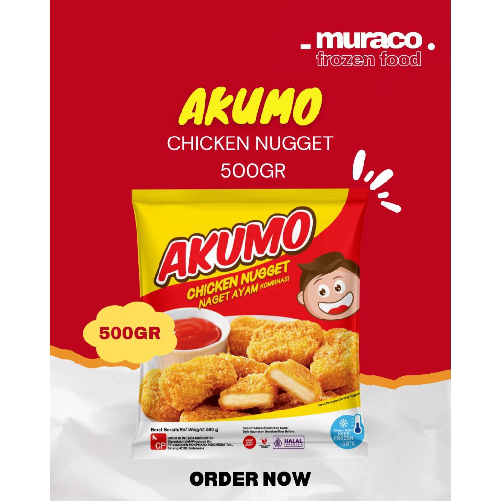 Akumo Chicken Nugget 500gr, Nugget Ayam Akumo 500gr