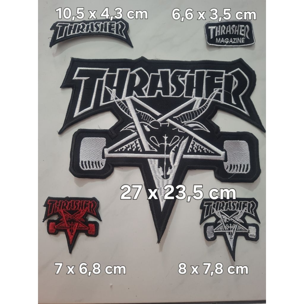 backpatch bordir thrashergoat tempelan punggung jaket