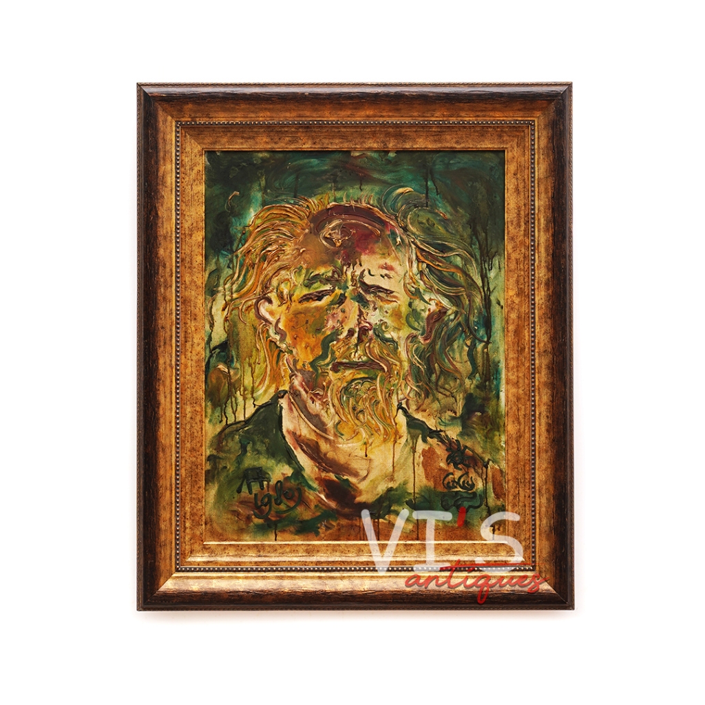 Lukisan Affandi Potret Diri Oil On Canvas Antik Kuno