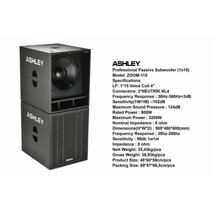 SPEAKER PASIF ASHLEY 10IN ZOOM115 PASIF ORIGINAL ASHLEY