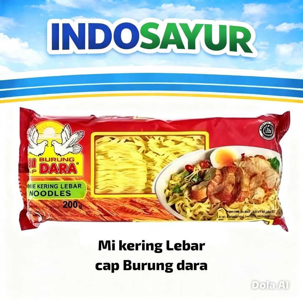 Mie Kering Lebar Cap Burung Dara 200g