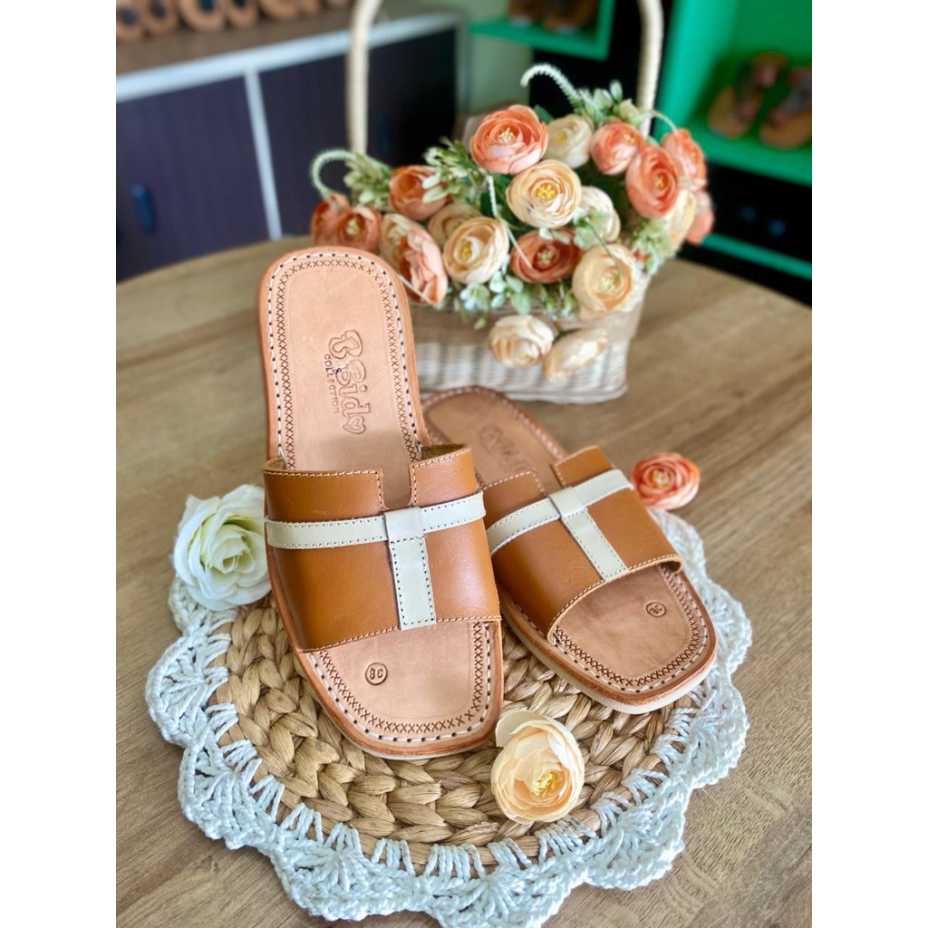 Termurah Sandal Kulit Bido khas Tasik Model Slop T Wanita