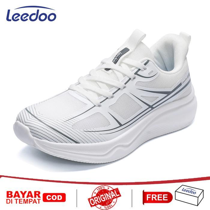 Leedoo Footwear - Sepatu Pria Casual Sepatu Sneakers Cowok Sepatu Lari Nyaman Putih Sepatu Kerja