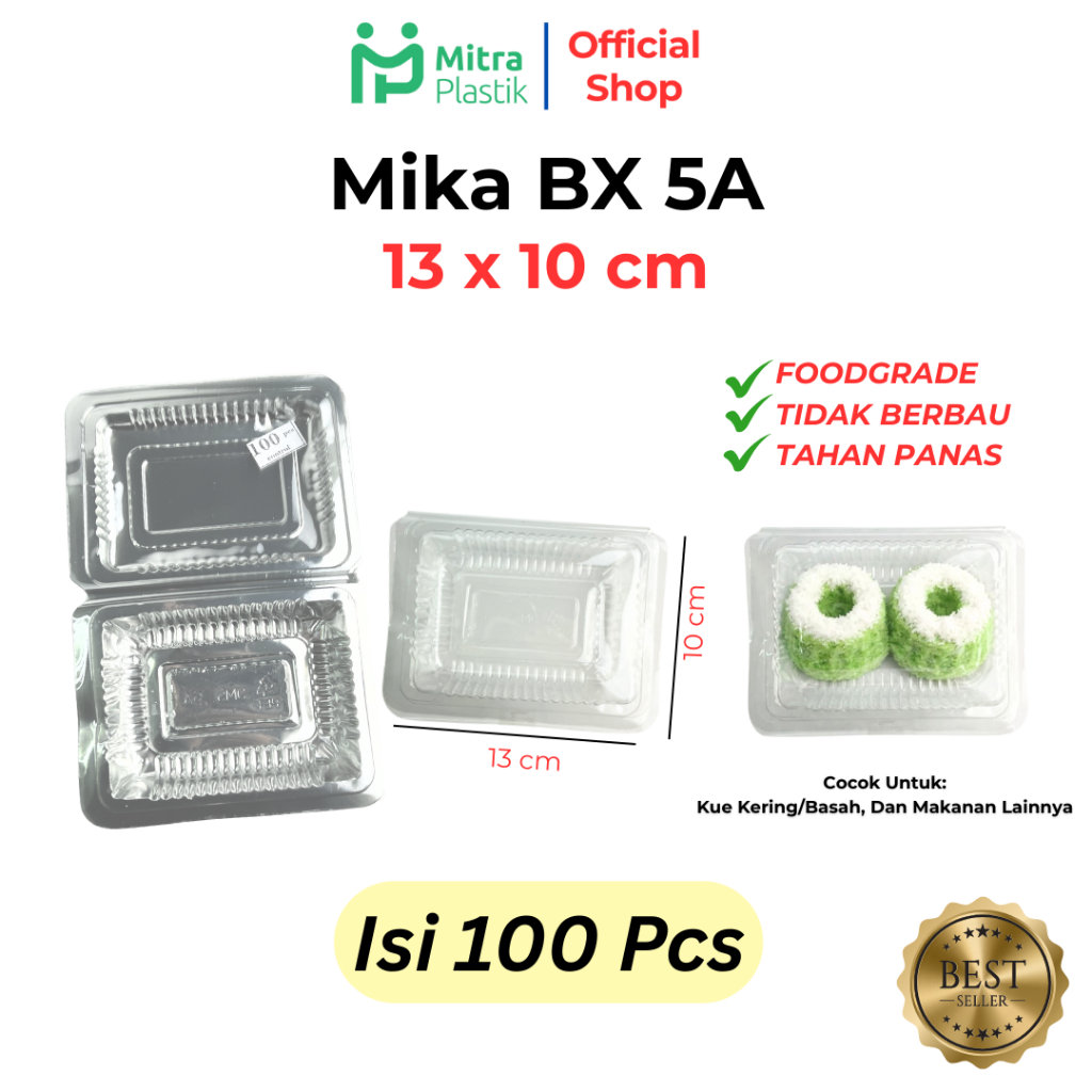 Plastik Mika BX 5A Kotak MIka Box Kue 100 pcs