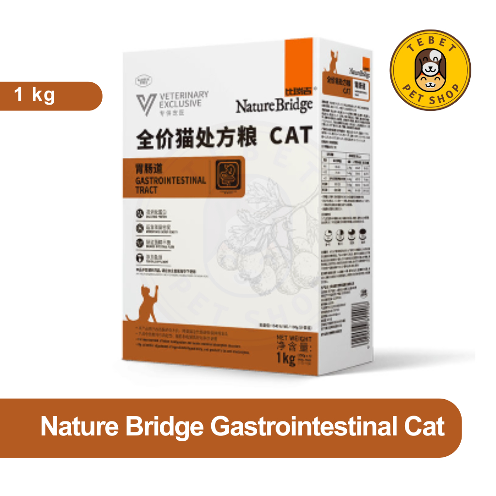 Nature Bridge Gastrointestinal Tract Cat 1 kg dryfood - NB Gastro Intestinal Makanan Khusus Kucing M