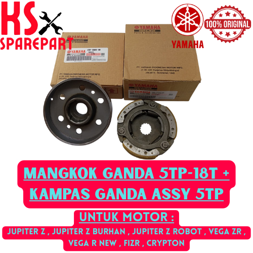 MANGKOK GANDA 5TP-18T + KAMPAS GANDA ASSY 5TP MOTOR JUPITER VEGA FIZR CRYPTON ORIGINAL 100% YAMAHA .