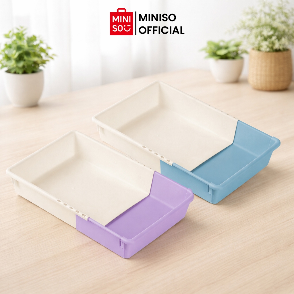 MINISO MINISO Macaron Series Extendly Color Block Storage Organizer Size L tempat Penyimpanan Serbag