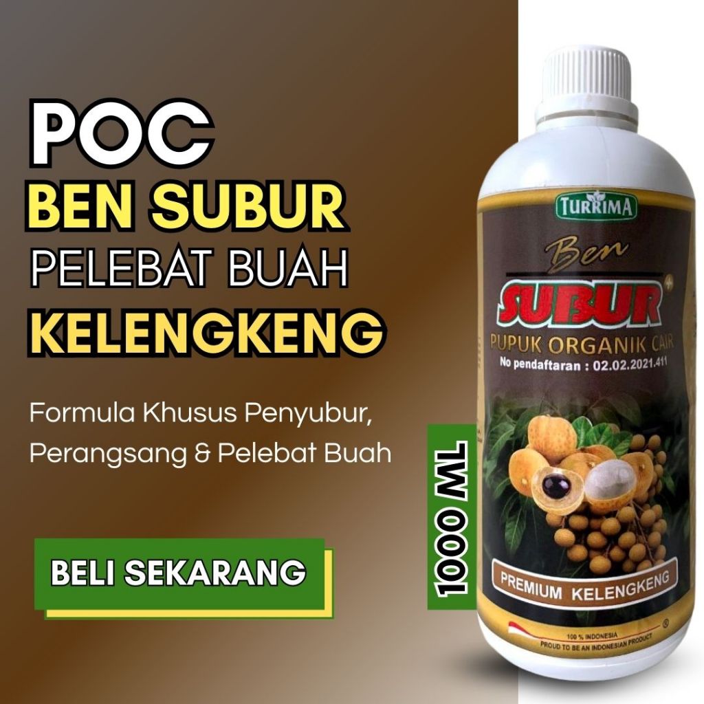 Pupuk Booster Organik untuk kelengkeng biar cepat berbuah, BEN SUBUR Nutrisi cair 1 L Kelengkeng New