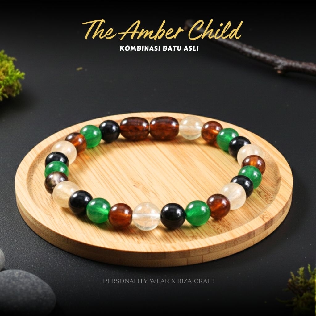Gelang Batu Kristal Amber Giok Onyx Citrine Yaman Anak Perempuan Laki Laki  ASLI Original ANTI Irita