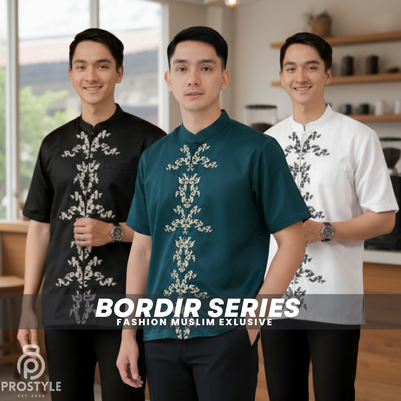 Prostyle - Baju Koko Muslim Pria Dewasa Brodir Bahan Toyobo Premium Sreies