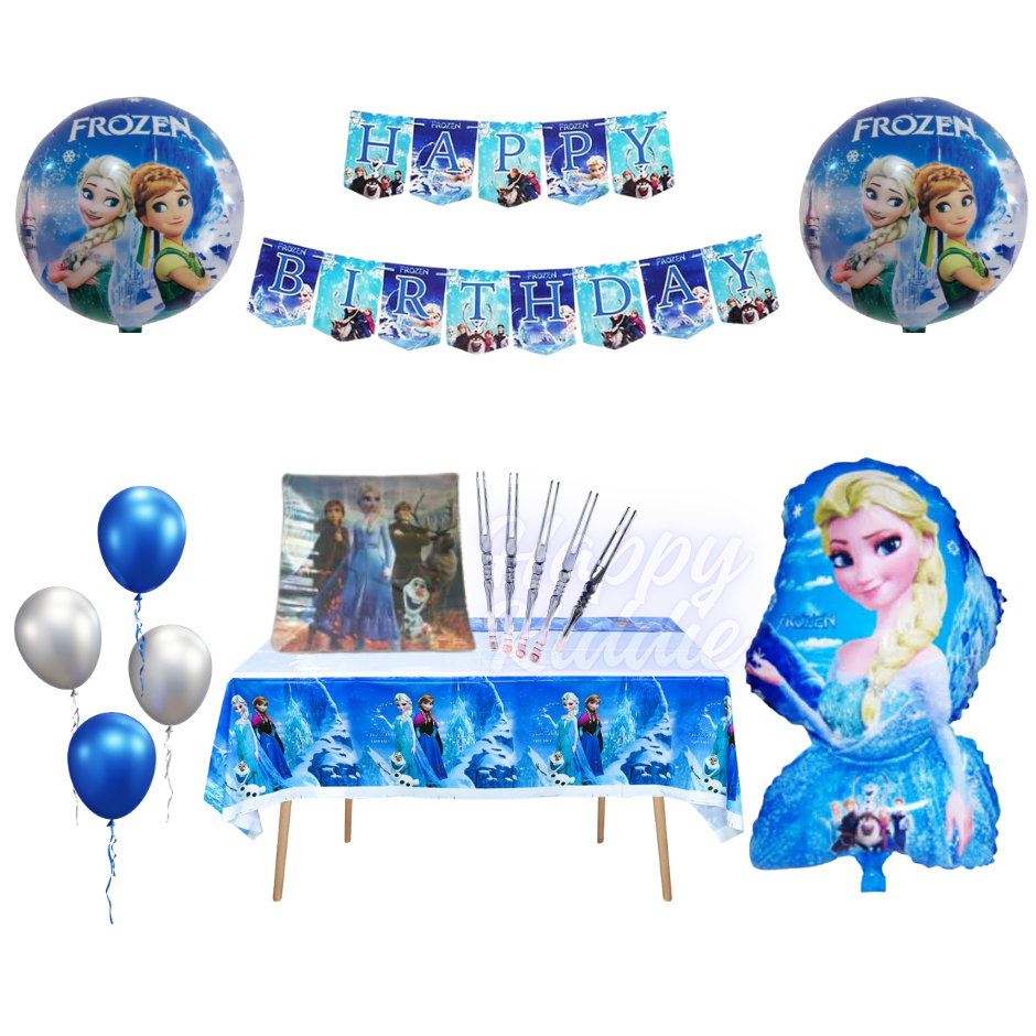 Paket Ulang Tahun Anak Karakter Frozen / Dekorasi Ulang Tahun Anak Happy Birthday Karakter