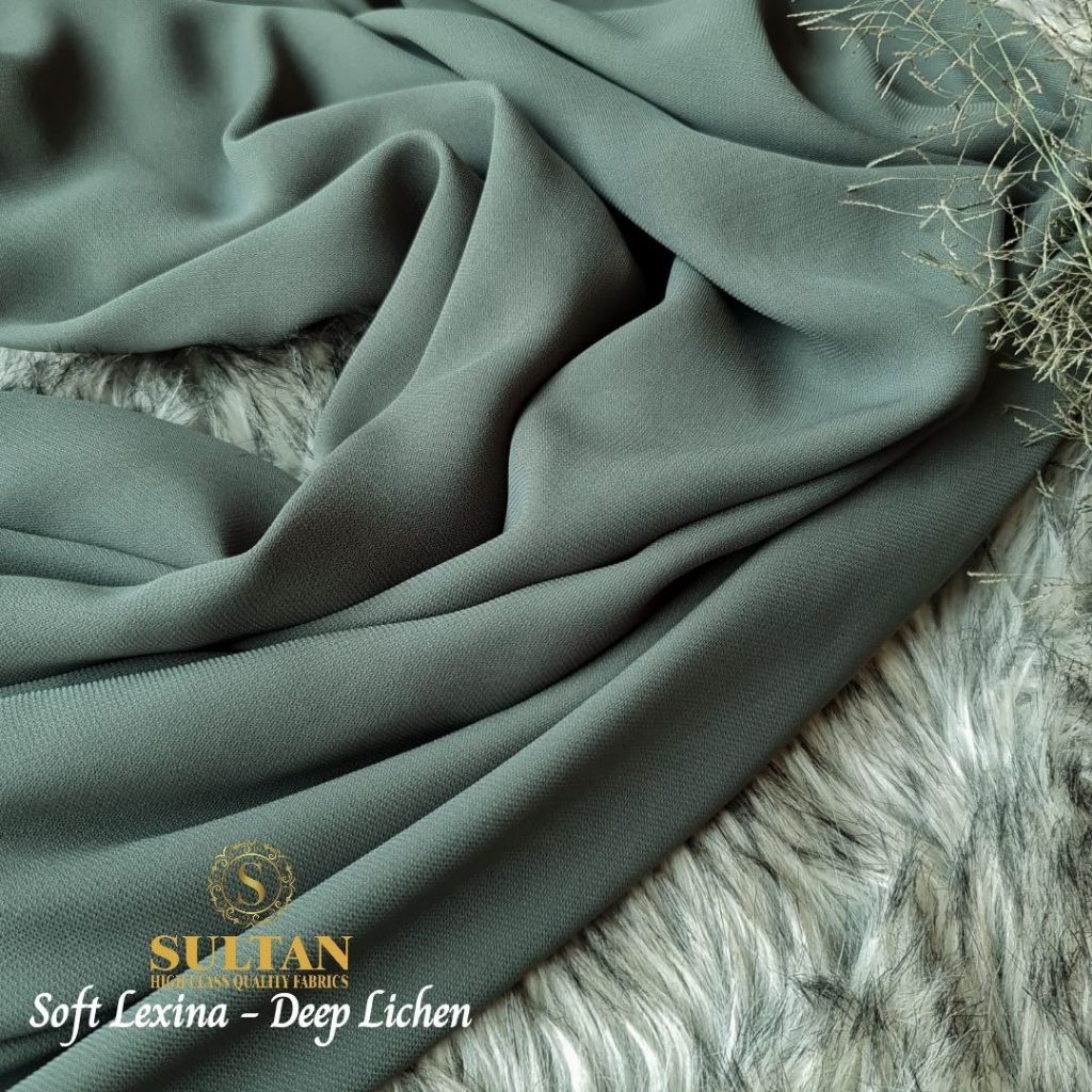 Kain Abaya Sultan Soft Lexina Deep Lichen polos