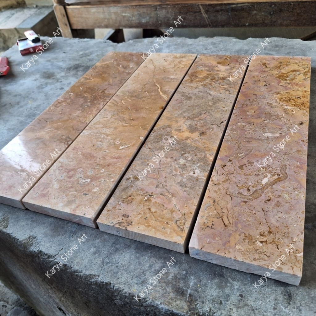 Lantai Batu Marmer Merah 10x60cm | Batu Marmer Lantai | Batu Marmer Tulungagung