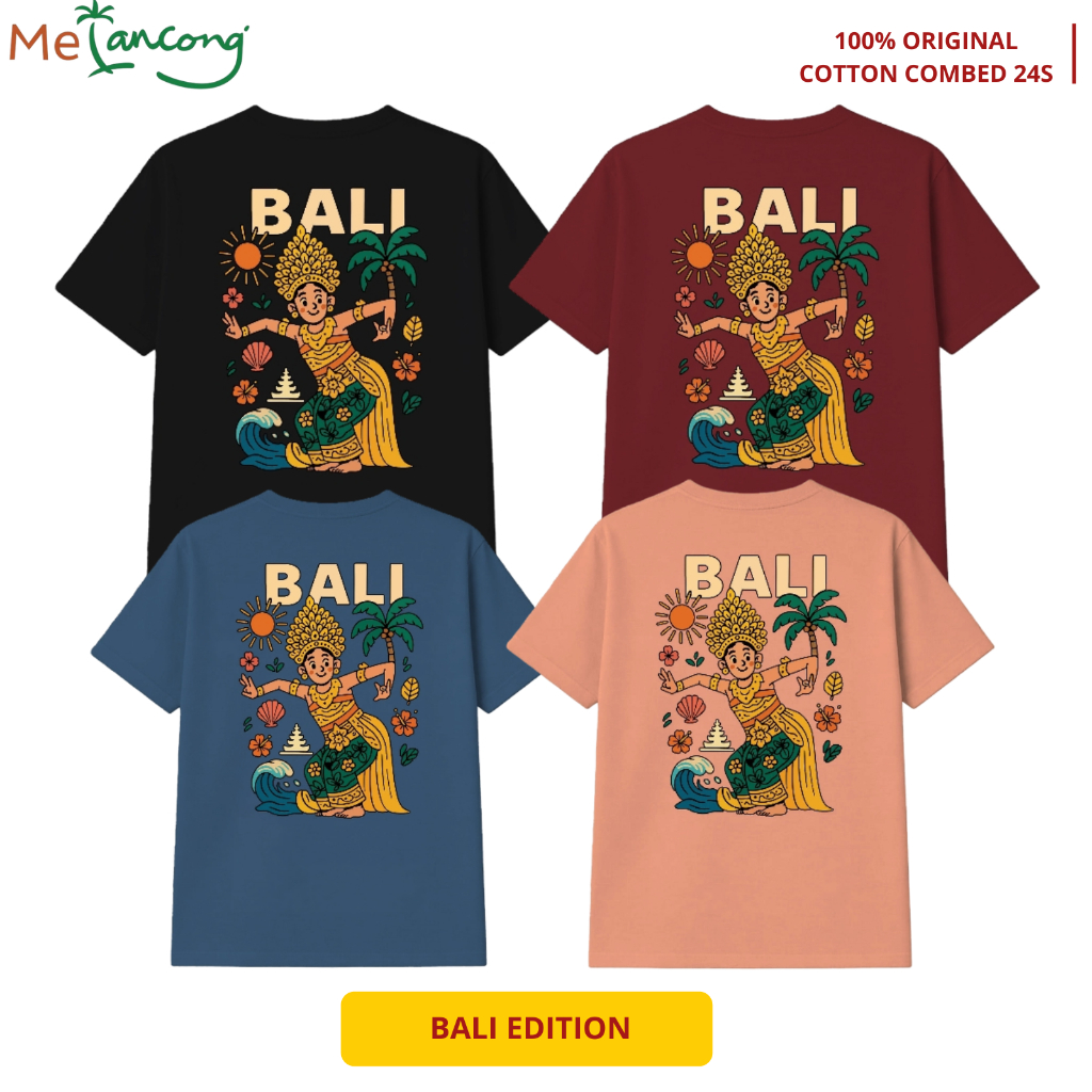 T-shirt Kaos Lengan Pendek Baju Pria Wanita Combed Cowok High Kain Bali KSBL053