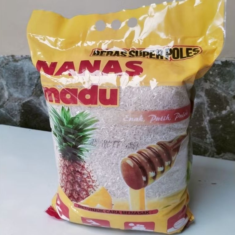 NANAS MADU Beras Super Poles Premium 5kg Putih Beras Premium Halal Bersih Pulen
