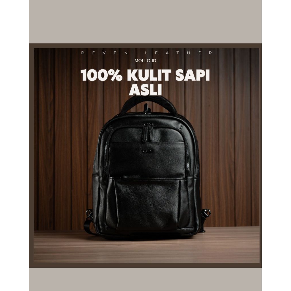 Outlander Backpack - Tas Ransel Pria Kulit Sapi Asli tas pria branded original Free Random Gift