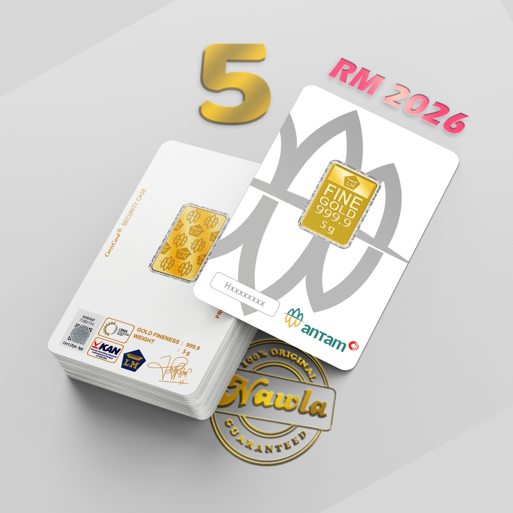 ASLI Antam 5 gram Logam Mulia Emas Murni 24 Karat Certicard Certieye