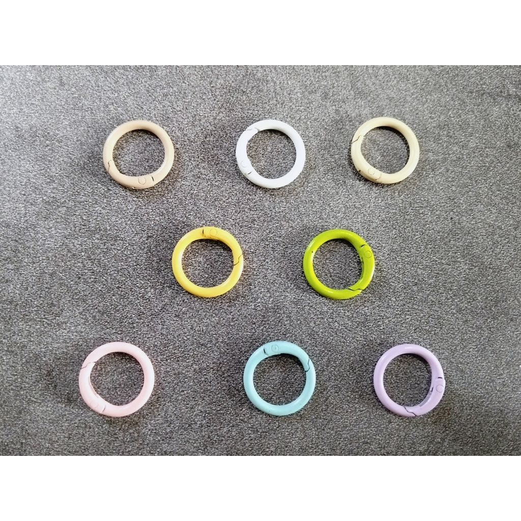 Ring Warna -+2,5 cm / Ring Pastel / Ring Besi Bulat -  Ring Gantungan Kunci Phone Strap