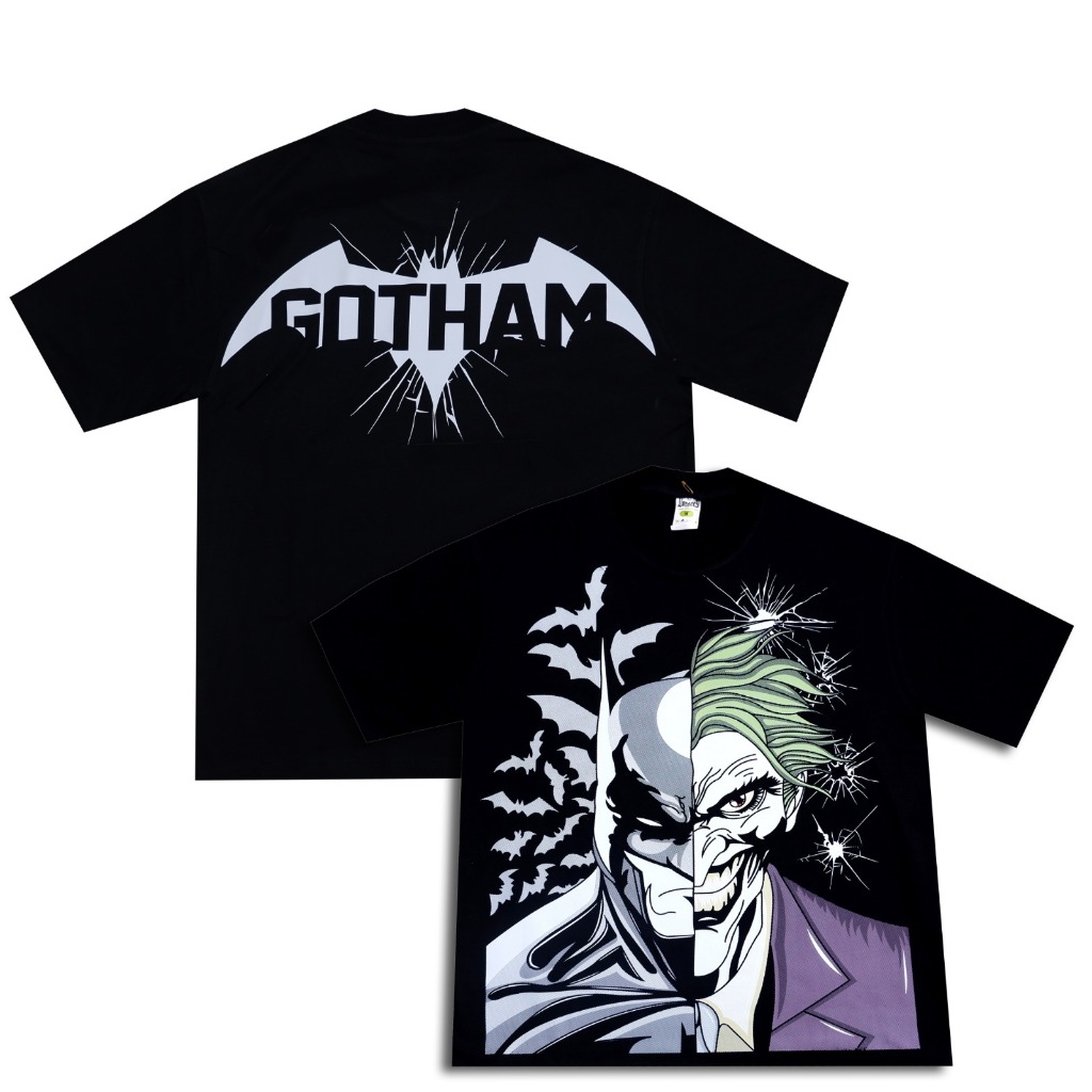 Batman Vs Joker Gotham T-shirt Kartun Bootleg Vintage Oversize