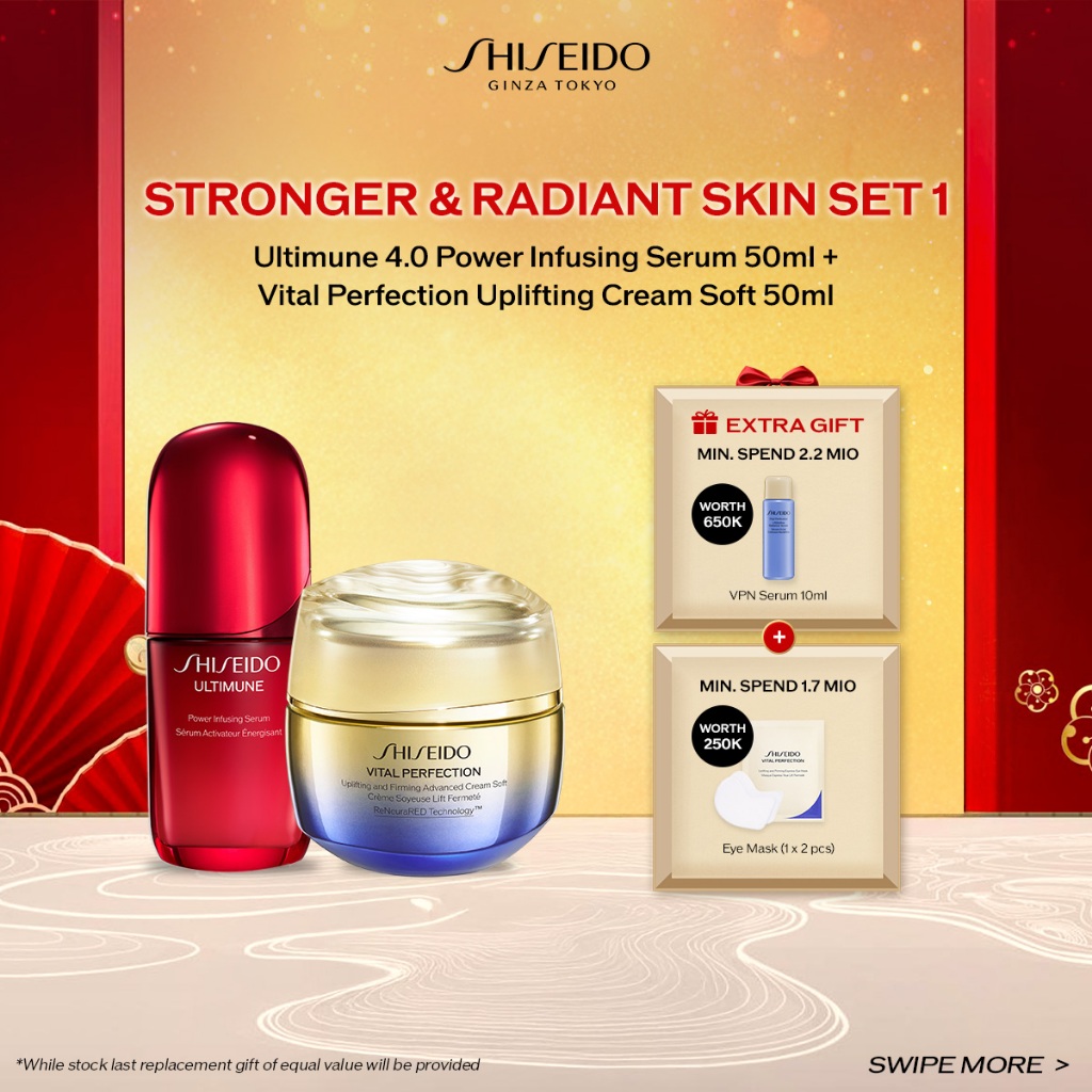 BUNDLE Shiseido New Ultimune Power Infusing Serum 4.0  50ml & Vital Perfection Uplifting and Firming