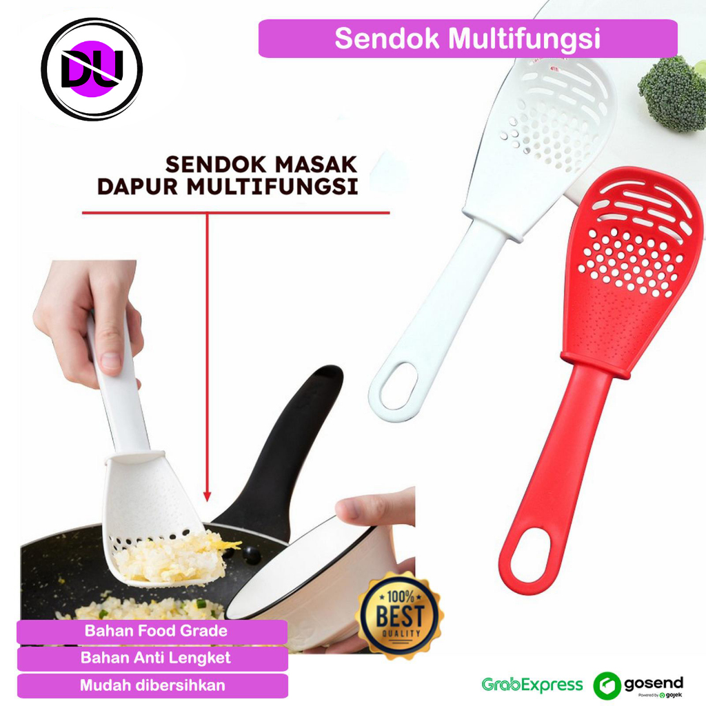Sendok Saringan Serbaguna Centong Spatula Sayur Nasi Anti Panas Bahan Plastik Kuat Mini