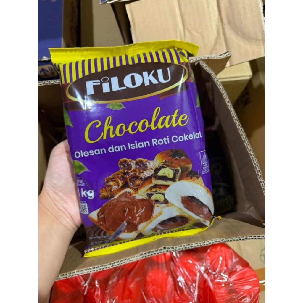 FILOKU CHOCOLATE FILLING 1 KG // COKLAT FILLING FILOKU ENAK EKONOMIS NYOKLAT 1 PACK // ISIAN ROTI RA