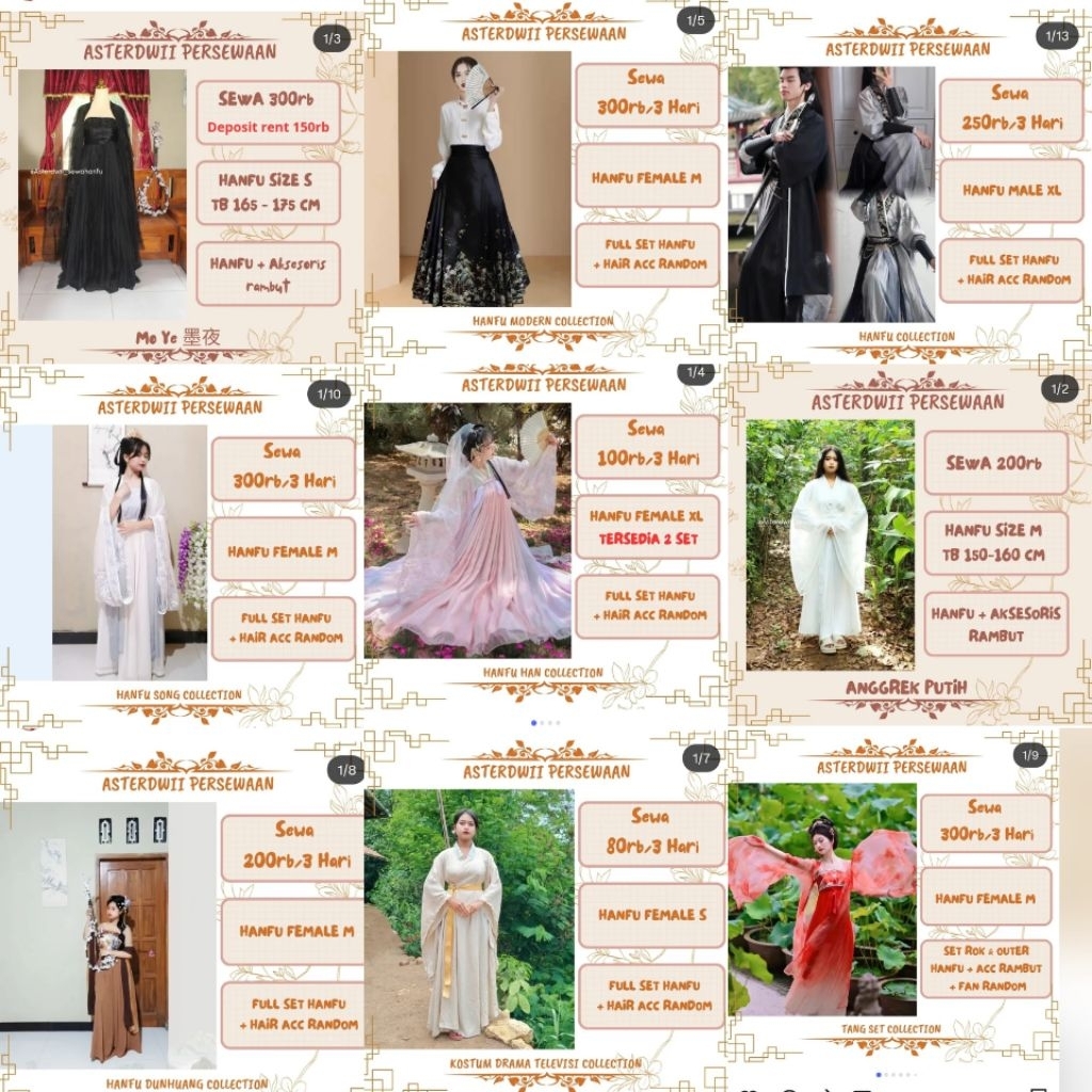 SEWA HANFU CO BY REQ RENTAL SEWA HANFU SETIAP HARGA BERBEDA HARGA TANYAKAN DULU SEBELUM MEMESAN