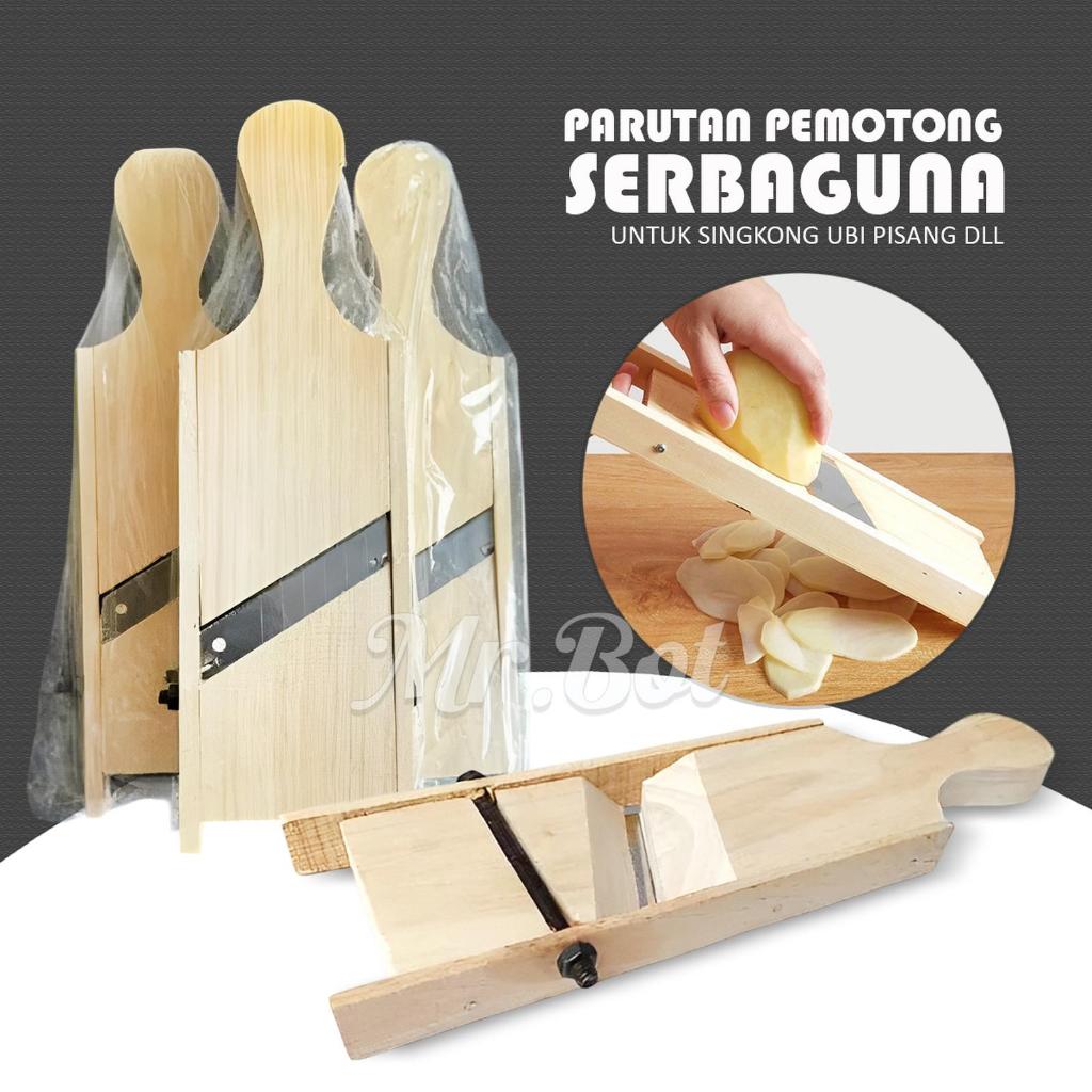 Parutan Pemotong Serbaguna untuk Keripik Singkong dan Ubi Pisang Kitchenware Kayu Kentang Wortel Kri