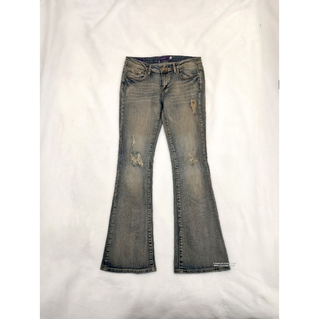 Vigoss Flare Low Rise Distressed Jeans