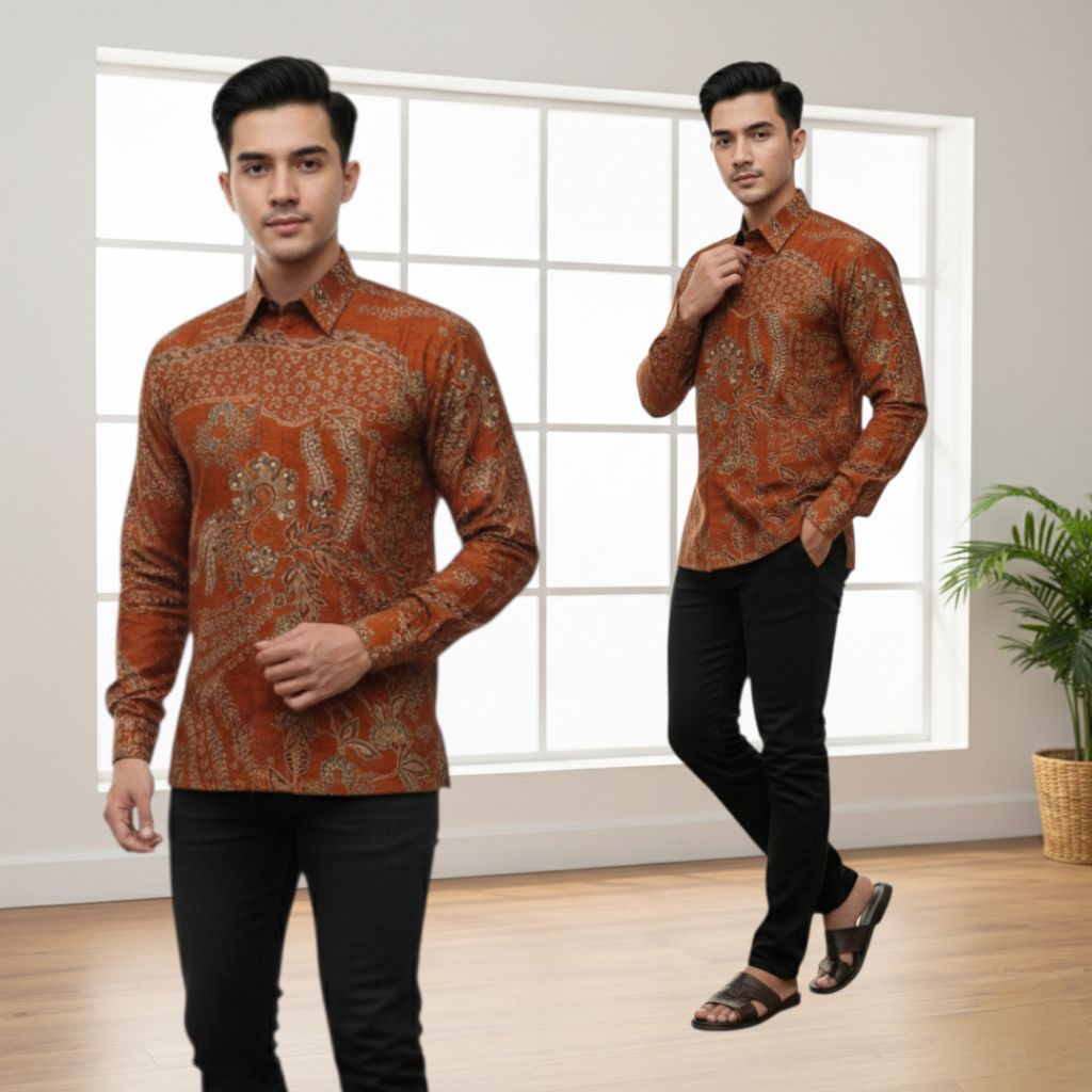 {Toko.Sky} Kemeja Batik Premium/Kemeja Batik Pria Lengan Panjang/Kemeja Batik Solo