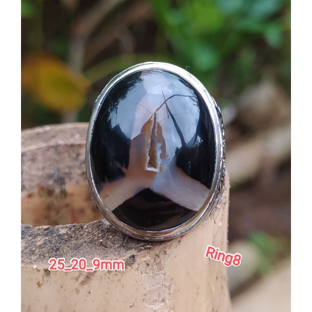 batu akik cincin posil motif combong unik cristal langka berkualitas HQ