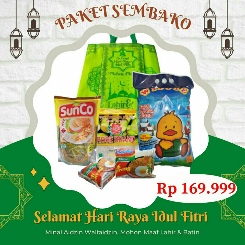 PARSEL SEMBAKO LENGKAP 7 KG FREE KARTU UCAPAN PARCEL HAMPERS THR HARI RAYA LEBARAN IDUL FITRI ZAKAT 