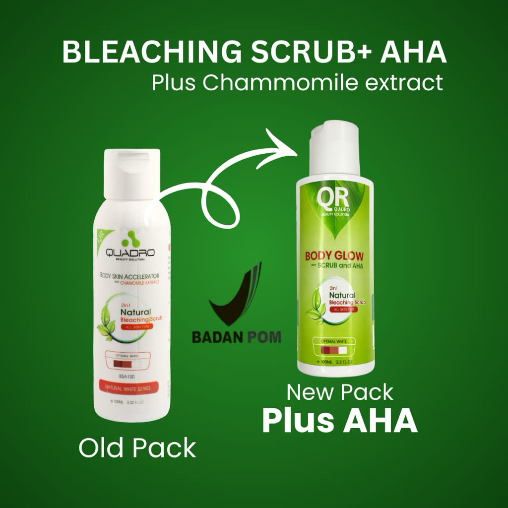 QUADRO BODY GLOW +AHA 2in1 BLEACHING + SCRUB 100ml