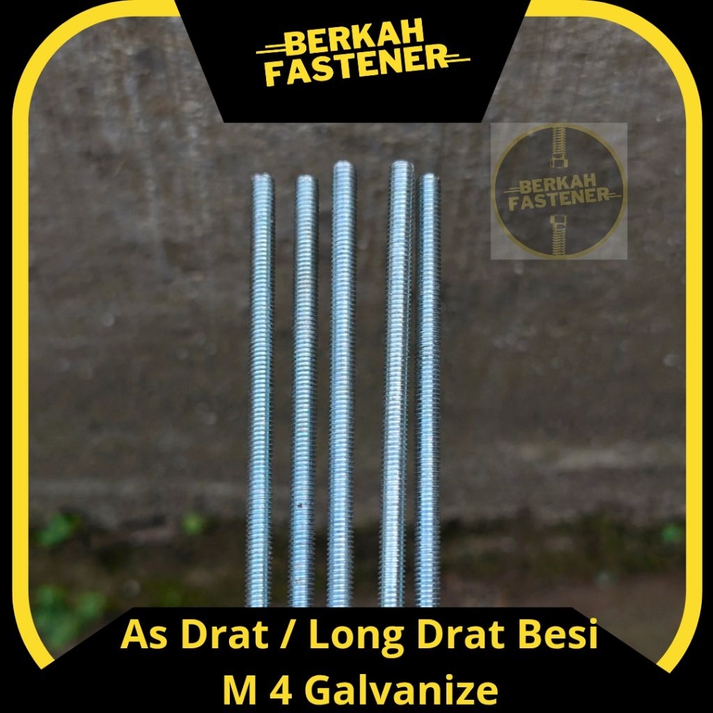 As Drat / Long Drat Besi Galvanize M4 x 1 meter