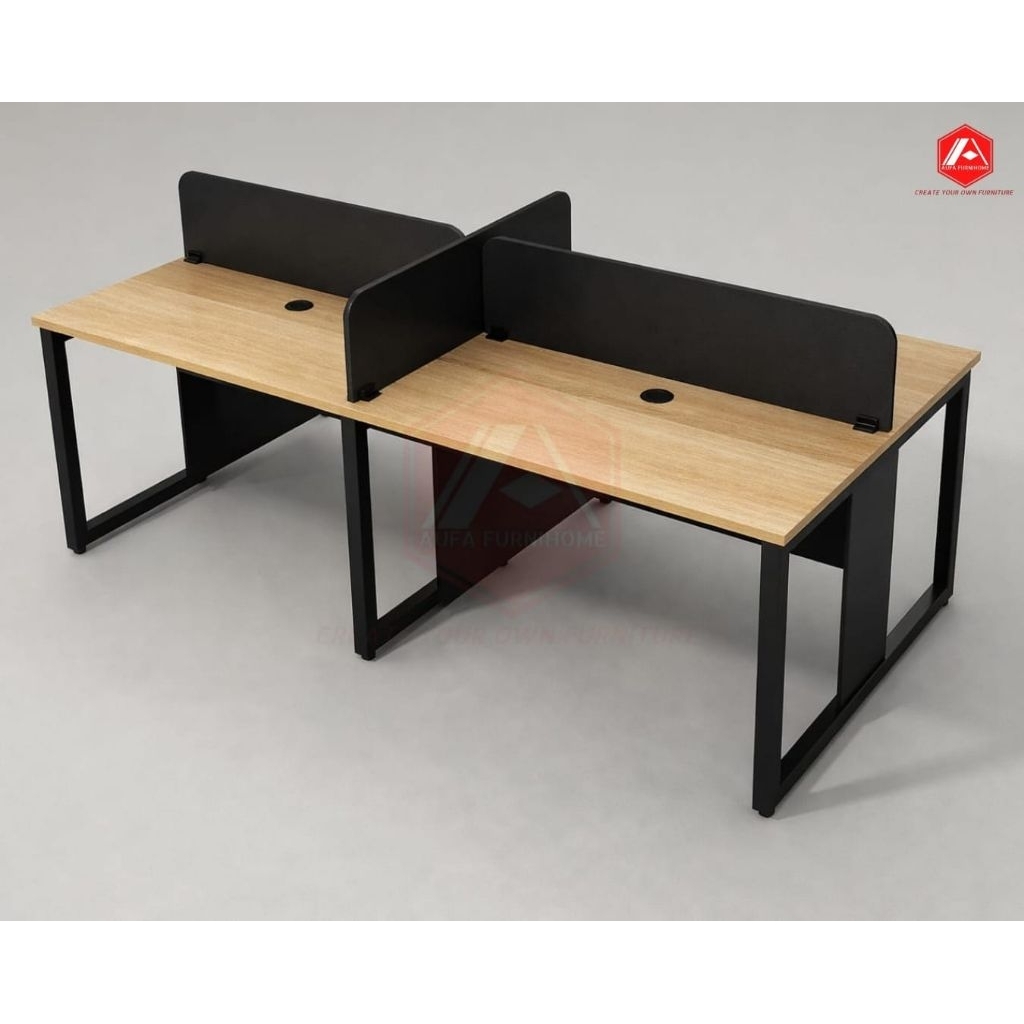 Meja Kantor kerja Partisi sekat untuk  4  8 12 orang 120 * 60 cm Kaki Besi