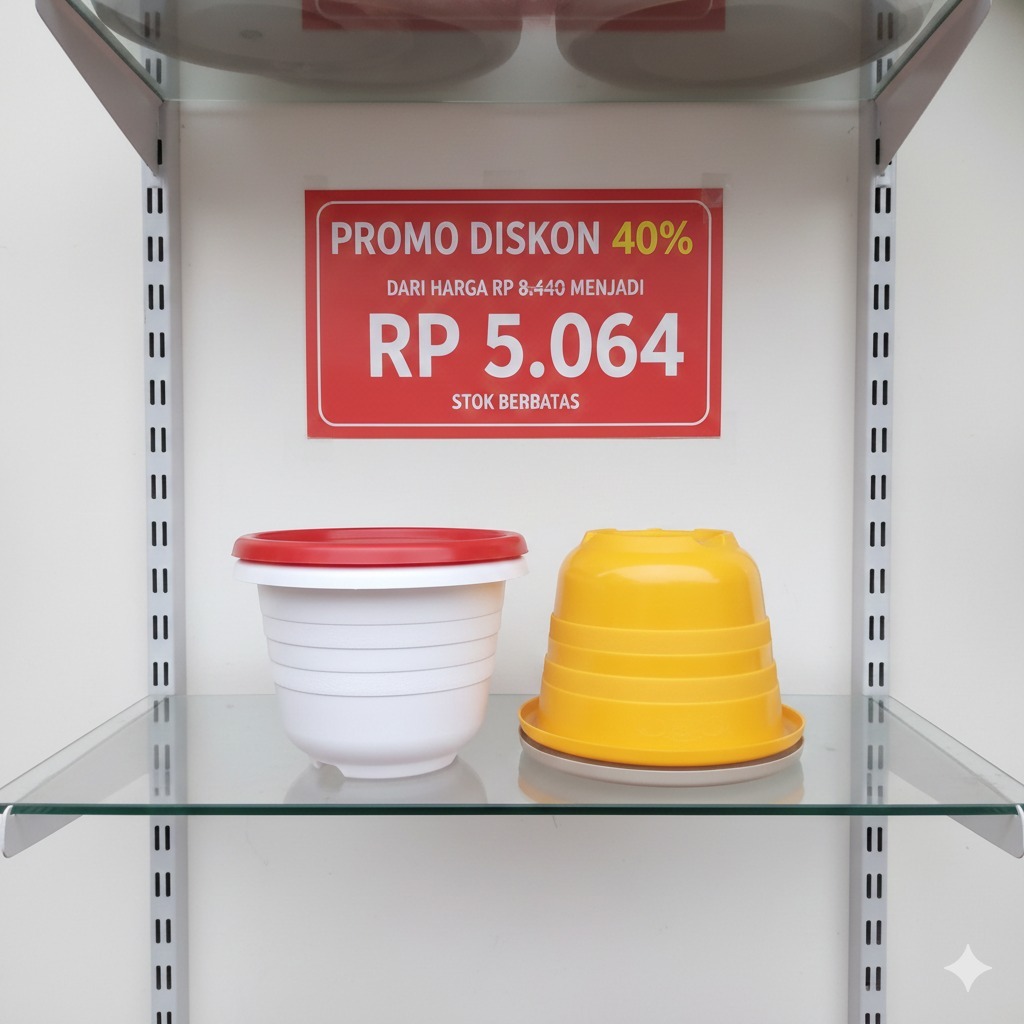 Pot Mahkota 20 Cm Hitam - Madu 20 Putih Pot Bunga Tanaman Bibit - Bukan Pot Glory Putih Tawon 20 Cm