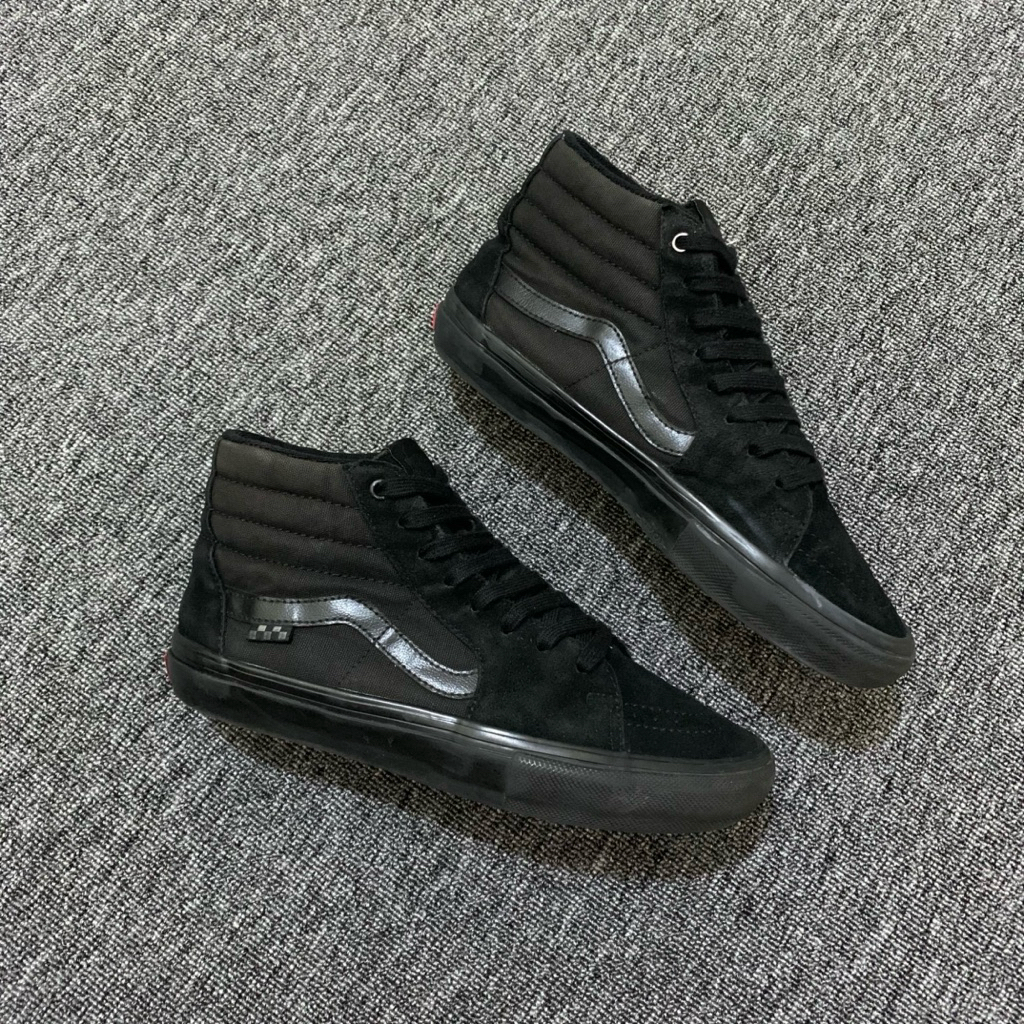 vans sk8 hi pro skateboarding full black