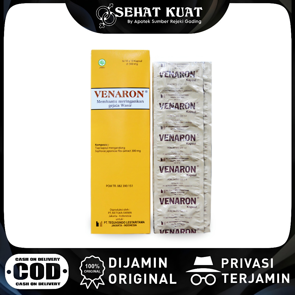 Venaron 300mg Obat Wasir Ambeien Strip Isi 10 Kapsul / Venaron Kapsul Wasir