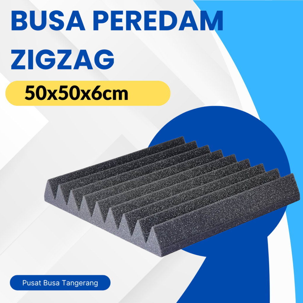 Busa Peredam Suara Zigzag Wedge Peredam Ruangan Musik Studio 50x50cm